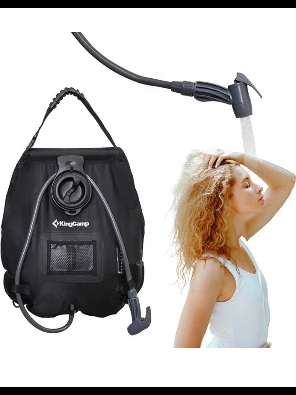 KingCamp Black Portable Solar Shower Bag